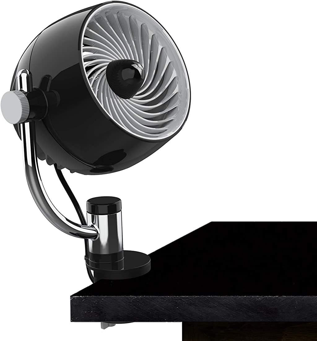 Clip Personal Air Circulator Fan with Multi-Surface Clip, Quiet Portable Fan for Office or Bedroom, 3 Speeds, Black