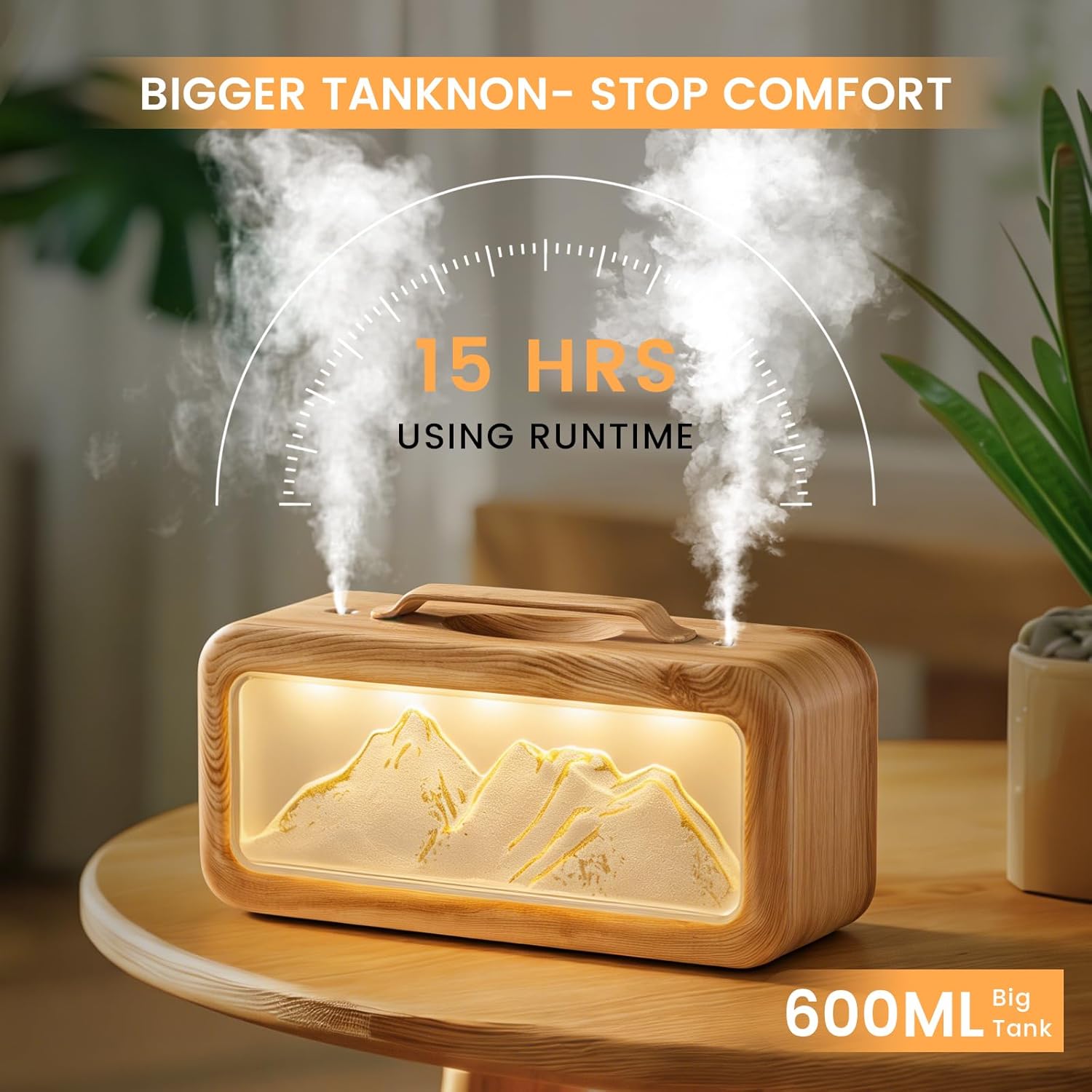 Humidifiers for Bedroom, 600ml Cool Mist Humidifier with Night Light, 23dB Quiet Operation, Mini Baby Humidifier,for Bedroom, Nursery, Office