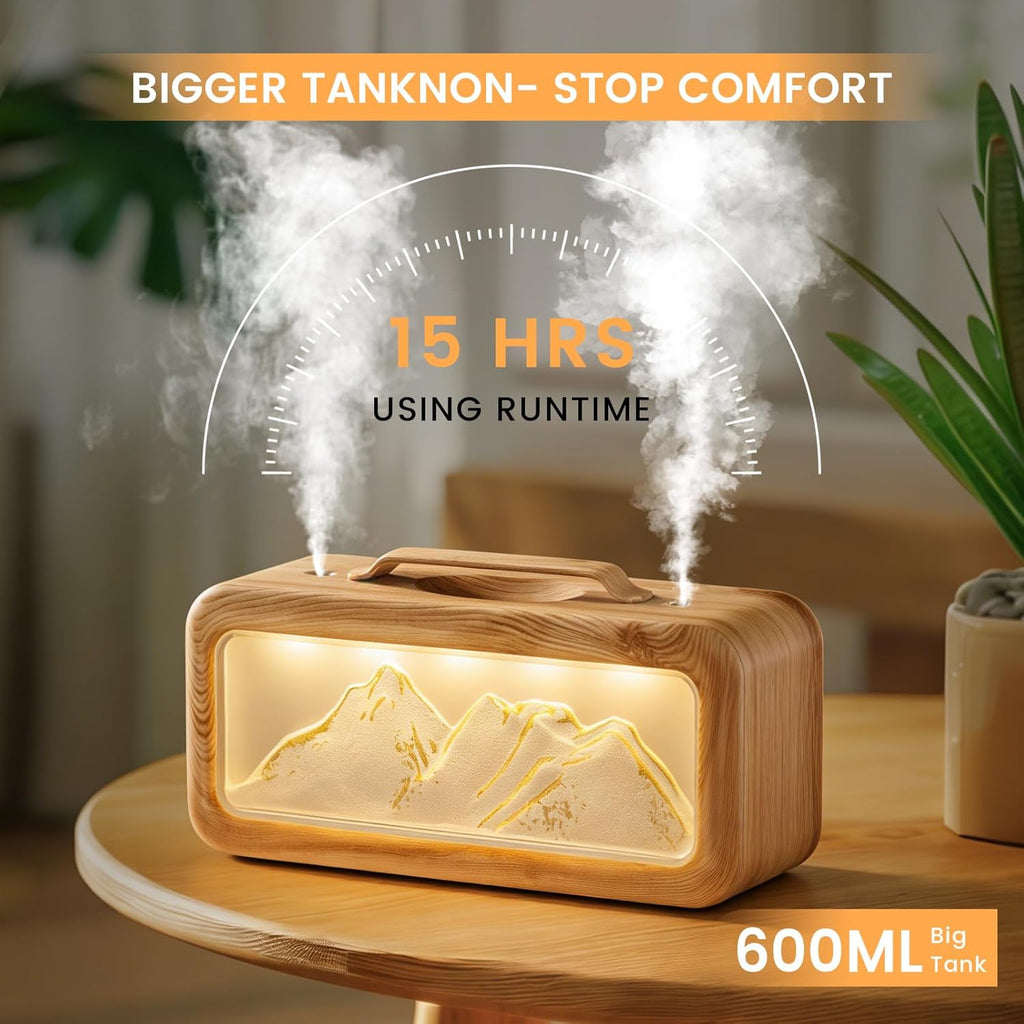 Humidifiers for Bedroom, 600ml Cool Mist Humidifier with Night Light, 23dB Quiet Operation, Mini Baby Humidifier,for Bedroom, Nursery, Office