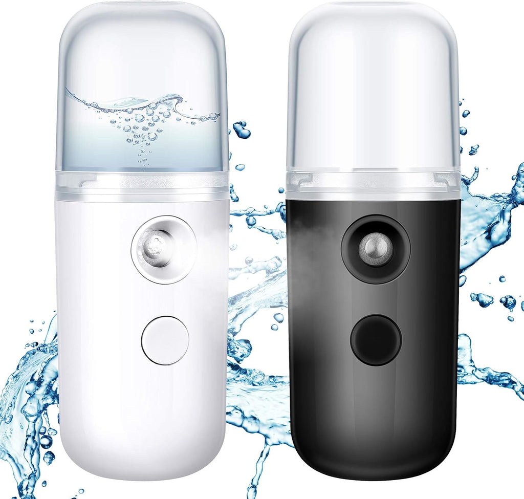 2 Pack Nano Facial Mister Spray Bottle Handheld Humidifier Portable Face Mister for Eyelash Extensions USB Rechargeable 1 oz Mini Skin Care Machine