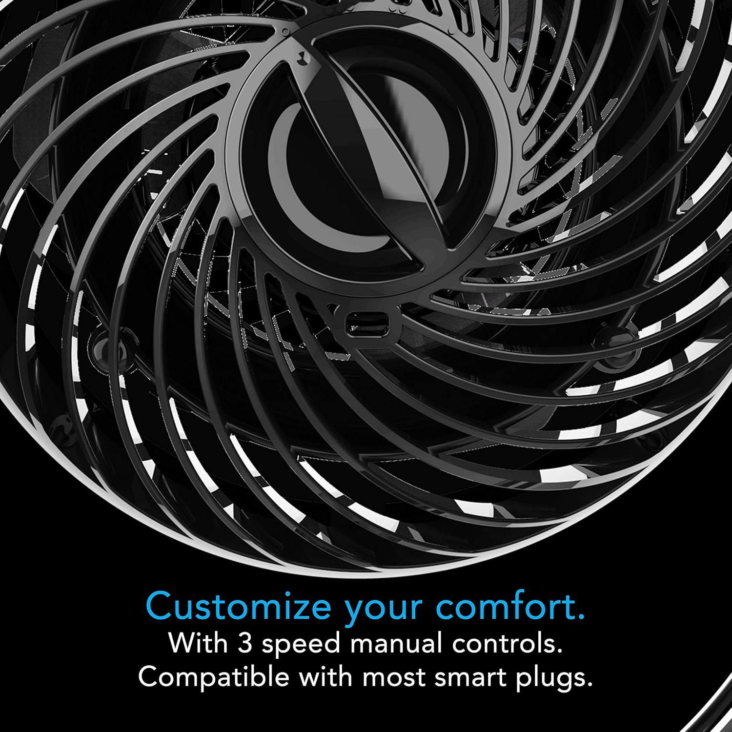 Clip Personal Air Circulator Fan with Multi-Surface Clip, Quiet Portable Fan for Office or Bedroom, 3 Speeds, Black